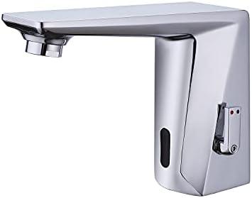 Automatic Sensor Touchless Bathroom Sink Faucet,Chrome Vanity Faucets,Hands Free Bathroom Water Tap with Control Box and Temperature Mixer,Easy Installation