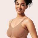 HSIA Minimizer Bras for Women Plus Size, Full Coverage Coolcomfort T Shirt Unlined Bra with Underwire for Heavy Breast (Brown)