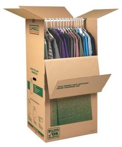 Uhaul Space Saver Wardrobe Moving Box 38"x21"x46" 10CU Ft, White