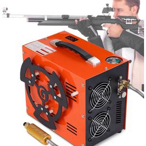 PCP Air Compressor, 4500 PSI / 30 MPa, 350W Motor, Auto Stop, Built-in Adapter & Cooling Fan, 12V DC or 110V / 220V AC Power, Water/Oil-Free with Cable Reel (CS6-Plus)