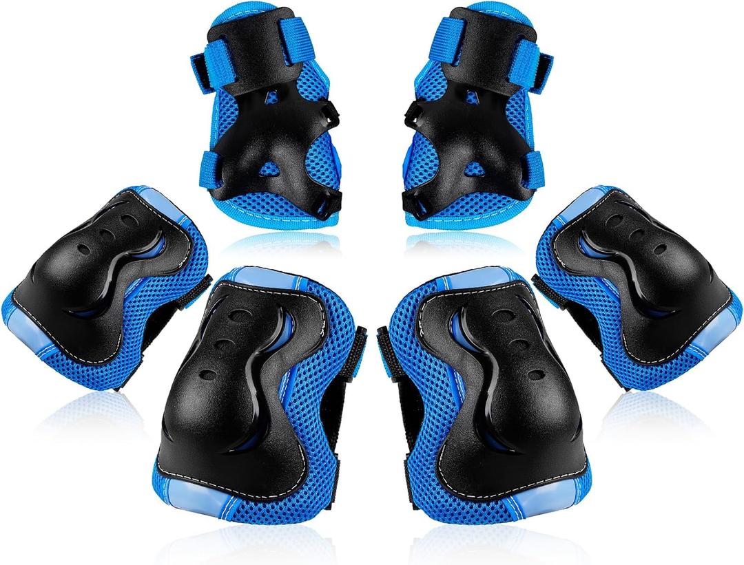 BOSONER Kids/Youth Knee Pad Elbow Pads Guards Protective Gear Set for Roller Skates Cycling BMX Bike Skateboard Inline Skatings Scooter Riding Sports (Medium(9-15 years), Deep Blue)