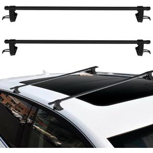 OCPTY Universal 54" Window Frame Roof Rack Crossbars for Cargo Carrier Bag Luggage Kayak Canoe Bike Snowboard Skiboard (Black)