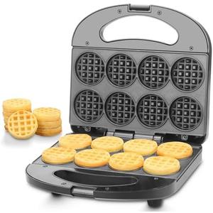 FineMade Mini Waffle Maker Machine, Small Waffle Bites Maker for Kids, Makes 8 x 2” Tiny Waffle Bites, Ideal for Breakfast, Snacks, Desserts and More