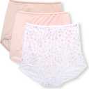 Bali Women's Skimp Skamp Underwear Brief Pack, Full Coverage Underwear for Women, No Panty Lines Panties, 3-Pack (10, Blushing Pink/Sandshell/White Floral)