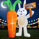 6FT Lighted Easter Inflatable Bunny - Blow Up Outdoor Decoration with Built-in LEDs for Lawn, Garden & Holiday Party Displays 2026