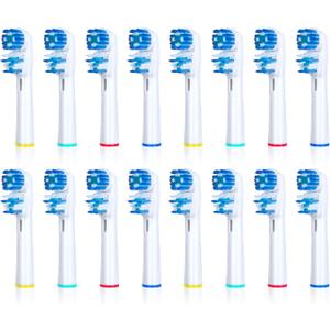 Replacement Brush Heads Compatible with Oral B- Double Clean Design, Double Clean Brush Heads, Compatible with Braun Oral-B Dual Clean Electric Toothbrush (16-Pack)