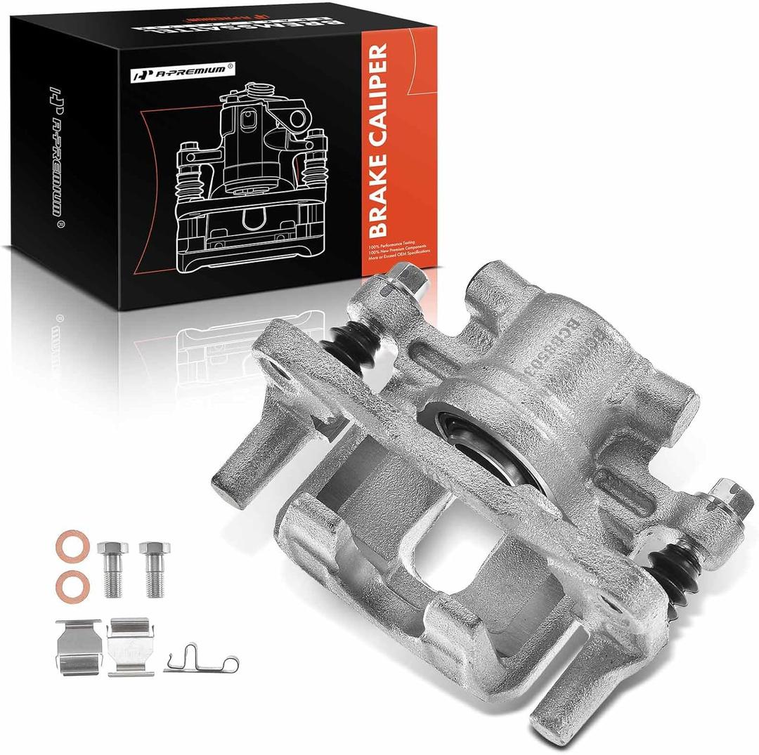 A-Premium Rear Right Disc Brake Caliper Assembly with Bracket Compatible with Chrysler, Dodge, Jeep and Mitsubishi Models - 200, Sebring, Avenger, Caliber, Compass, Patriot, Lancer