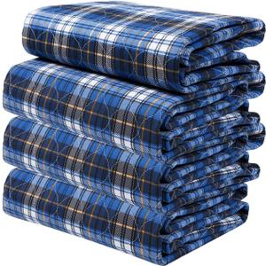 Washable Bed Pads, Non-Slip Bed Pads for Incontinence (28" x 36", 4 Pack) - Waterproof and Reusable Underpads for Adults, Kids, and Pets (Blue)