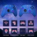 YUYIU Wireless 2.4GHz Controller with 7 Colors RGB Light for Xbox Controller, Xbox One Series X|S,Consoles,Steam PC Windows, with 1000mAh Battery/Dual Vib-ration/Turbo/Programmable, 3.5mm Audio Jack (BLUE)