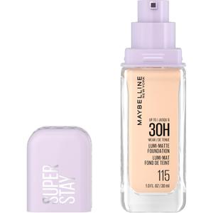 Maybelline Super Stay Lumi-Matte Foundation, Lightweight and Buildable Full Coverage Foundation Makeup For Up To 30HR Wear, 115, 1 Count (1 Fl Oz (Pack of 1), 115 - Cool)