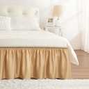 RIMELA Bed Skirt Queen Size Champagne Gold 15 Inch Drop, Wrap Around Elastic Bedskirt, Dust Ruffle for Adjustable Bed Base Soft Durable Fabric Machine Washable Easy to Install Bed Skirts