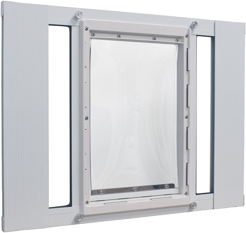 Ideal Pet Products Aluminum Sash Window Pet Door, Adjustable to Fit Window Widths from 27" to 32", Large 10-1/2 x 15 Flap Size