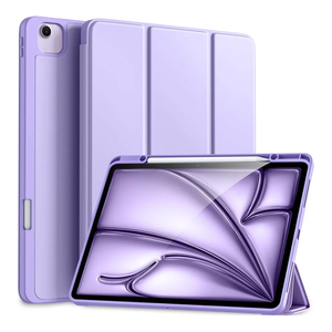 Akkerds Compatible for iPad Air 13 Inch Case (M3/M2) 2025/2024 with Pencil Holder, Trifold Stand Protective Cover/Soft TPU Back for iPad Air 13 Case, Supports Touch ID, Auto Wake/Sleep, Lavender