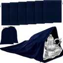 Ferraycle Silver Storage Bags Oversized 24 x 32 Inch Zipper Anti Tarnish Cloth Bag for Silver Storage, Tray, Jewelry, Flatware, Vase, Polishing,Tarnish Cleaning(Navy)