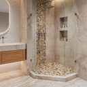 Lovdeco Pebble Tiles for Shower and Bathroom Floor, Tumbled Mix River Rock Pebble Stone Mosaic Tile with Matte Surface, 5 Sheets (12" X 12"), 5 sq.ft