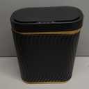 steo spce Automatic Motion Sensor Bathroom Small Trash Can with Lid, 2.6 Gallon Black Touchless Slim Garbage Can, Smart Waterproof Trash Bin for Bedroom, Restroom, Living Room, Office