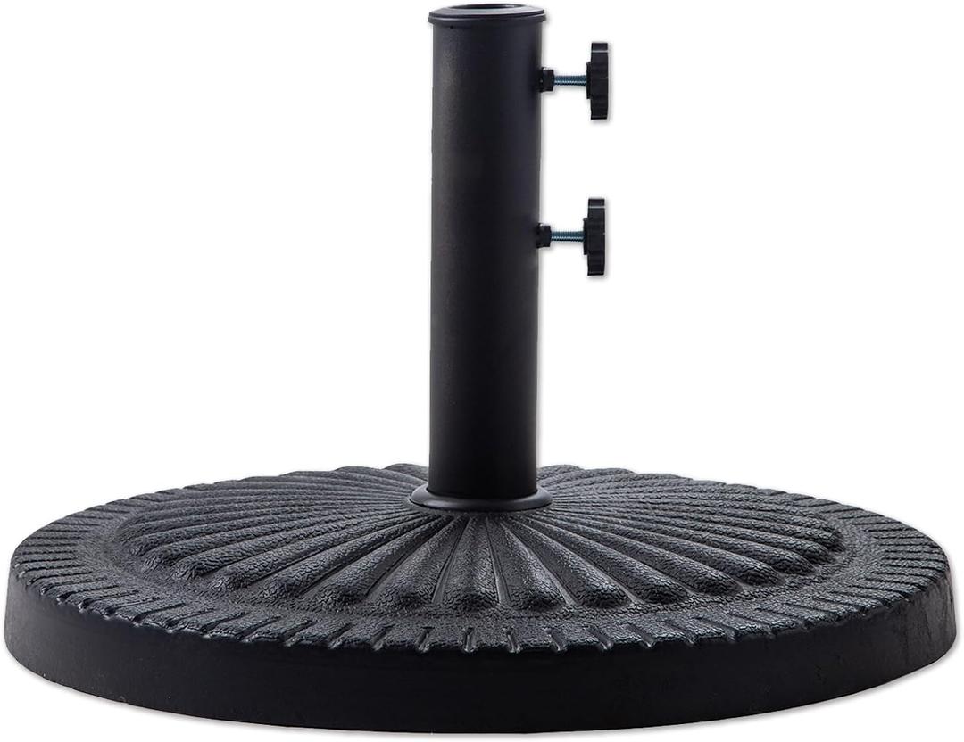 Helios&Hestia 40 lb Heavy Duty Round Resin Patio Umbrella Base Stand Weight for Outdoor Market Table Umbrella, Black