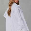 OMSJ Womens Striped Button Down Shirts Casual Long Sleeve Stylish Collared Office Work Blouses Tops (S)