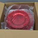 U-QE 60PCS Clear and Red Plastic Plates - Reef Plastic Plates Disposable&Reusable - Clear Red Plate Including 30 Dinner 10" & 30 Dessert Plate 7" Perfect for Party & Wedding
