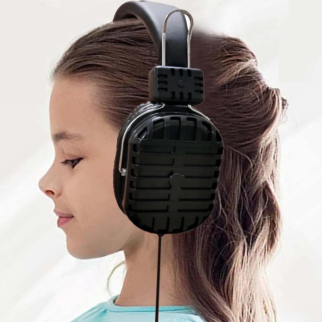 Professional Over-Ear Headphones, Steel Headband Design, Black, Wired with 3.5mm Jack