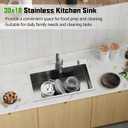 30x18 In Drop Inch Kitchen Sink-Stainless Steel Topmount Modern Single Bowl Kitchen Sink Come With Silicon Mat, Drain Strainer Set Offer Large Basin And Compatibility With Various Kitchen&Bar Style, 30X18X9 Inches