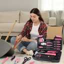 40PCS Tool Set, Small Tool Kit, General Household Tool Box for Home Repair, Ideal Gift Choice (Pink)