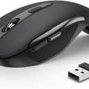 TECKNET Folding Wireless Mouse, 2.4G Travel Mouse Portable 3 Adjustable DPI 2000/1500/1000 Compatible with Notebook, PC, Computer, 2-Year Battery Life (Black)