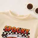 Toddler Halloween Shirts Baby boy Spooky Dude T-Shirt Funny Bandages Face Graphic Tee Bats Print Spooky Season Tops (5-6 Years, Beige)