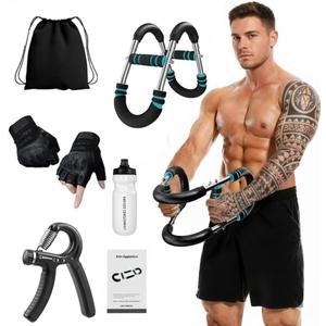 Livingstones Designs 5-in-1 Twister Arm Trainer with Bag, Gloves Pair, Bottle & Hand Gripper, Adjustable Chest Workout Equipment, Arm Trainer for Men, Chest Trainer for Men, Shoulder Muscle Training