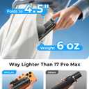Max 17" MRGLAS Magnetic Mini Tripod Selfie Stick for iPhone4.5" Pocket | 17" Max Extendable4.5" Pocket Stand with Wireless Remote, Detachable Clamp, 360 Rotatable for MagSafe, 4-in-1 Mini Tripod