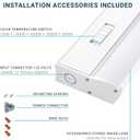 PARMIDA LED Under Cabinet Lighting, Hardwired Installation, 24 Inch, 18W, 5CCT Color Selectable - 2700K/3000K/4000K/5000K/6000K, ETL Listed, 120V, Dimmable, 1200 Lumens, White Finish