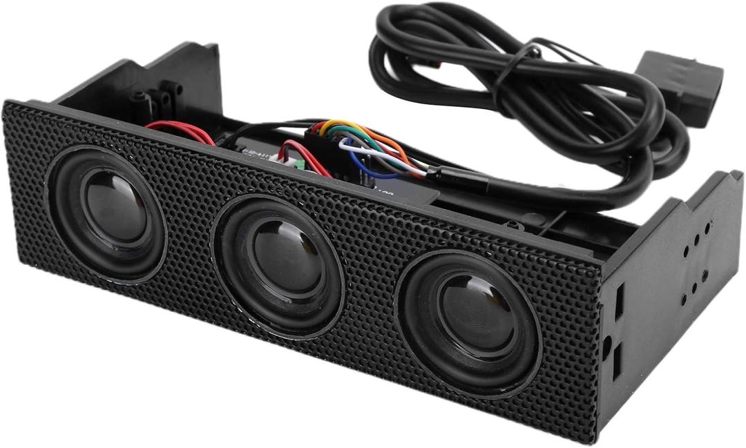 PC Media Dashboard, PC Speaker Stereo Surround Computer Case Builtin Mic Loudspeaker 5.25in Computer Case Front Bay