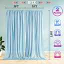 10x10ft Polyester Backdrop Blue Fabric Satin Background Curtain Engagement Baby Shower Wedding Birthday Photo Gender Reveal Photo Decoration 2 Panels 5ftx10ft TAYBSDJ117