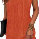 Disamer Summer Dresses for Women 2026 Sundresses Sleeveless Beach Swimsuit Cover Ups Spring Casual Tank Tshirt Sun Dress, Stripe Orange, Large