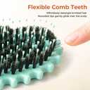 2 x Curly Hair Brush, Curl Defining Brush with Soft Boar Bristles for Combing, Shaping, and Styling Curly Hair Suitable for All Women and Men with Wet & Dry Hair(Green)