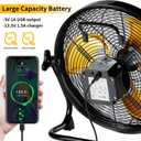 lcocove Outdoor Fan Can Running 5-24 Hours, Solar Powered Fan For Shed, Home, Outside, Camping with USB Output For Emergency Situation Without Electric, Medium