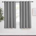NICETOWN Blackout Curtain 57 inch Length, W55 x L57 Inch, 8 Grommets Top, Silver Grey, 1 Piece, Thermal Insulated Modern Window Treatment Soundproof Drape Panel for Bedroom/Living Room