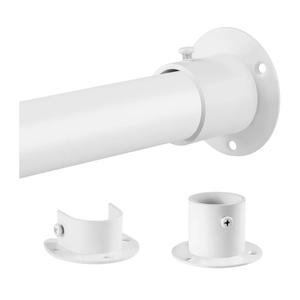 Closet Rods for Hanging Clothes, 1.3 Inch Diameter Heavy Duty Closet Rod 17-39 Inch Adjustable Clothes Hanging Bar Matte White Shower Curtain Rods for Closet, Wardrobes, Bathroom, Windows