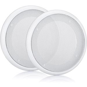 Facmogu 2PCS 4in White Round Speaker Grill Covers, Universal Surface-Mount Ceiling Speaker/Hole Covers, Audio Speaker Mesh Guard Protective Case for Home Theater, RV or Marine Installation