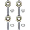 M METERXITY 4-Pack POS10 Rod End Bearing, M10x1.5 Right Thread Self-Lubricating Male Thread Steel Joint Rod Ends W Jam Nuts for Forging Machine Tools