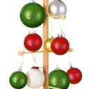 Christmas Tree Ornament Stand Holder with Arms Wooden Christmas Hanger Pretzel Sausage Rack for Counter Top Ornament Display Desktop Tree Holiday Party(29.53 Inch)