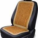 VaygWay Wood Beaded Comfort Seat Cushion Seat Cover Wooden Beaded Car Seat Cover Natural Wood Double Strung Beads Massage Comfort Car Chair Cushion Universal SUV Auto Office Home