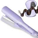 Beach Wave Curling Iron Deep Waver Hair Tool, Mermaid Hair Waver for Women Crimper, Anti-Scald, Dual Voltage, 1.4 Inch Ceramic Double Barrel Wavy Curling Iron, Purple