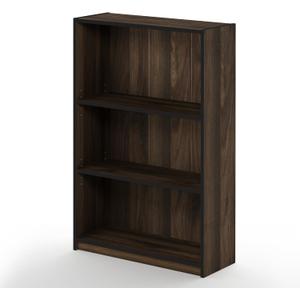 FURINNO JAYA Simple Home 3-Tier Adjustable Shelf Bookcase, Columbia Walnut