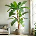 7ft Extra Tall Artificial Banana Tree, Fake Banana Leaf Plant with 19 Faux Banana Leaves, Perfect for Home Indoor Outdoor Patio Office Tropical Decor