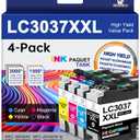 MS DEER LC3037 BK/C/M/Y Ink Cartridges Compatible Replacement for Brother LC3037XXL LC3039XXL LC 3037 XXL High Yield Work for MFC-J6945DW MFC-J6545DW MFC-J5845DW MFC-J5945DW Printer 4-Pack