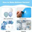 Dusty Blue Balloon Arch Kit, Dusty Blue and White Balloon Arch Garland Kit Light Blue Macaron Blue White Pearl Balloons for Boys Wedding Birthday Baby Shower Gender Reveal Decorations