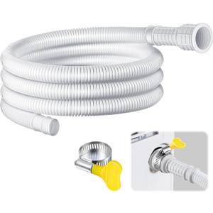 Saillong Patent Pending Dehumidifier Drain Hose, 3/4 Inch FHT, with Cuttable Rubber Adapter and Connect Clamp, Flexible Universal Drain Hose for Most Dehumidifier and Air Conditioner Brands(6.5 Feet)
