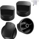 4-Pack Grill Control Knobs for Charbroil Replacement Parts, Grill Knob Replacement Parts for Charbroil Performance Series 2-6 Burner Grill Replacement Accessories, Black