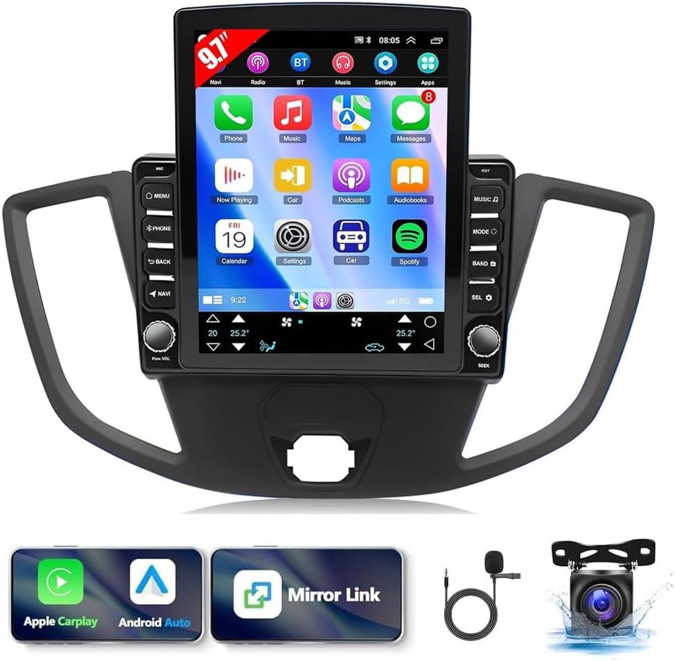 9.7'' Android 13.0 Car Radio Stereo for Ford Transit 2013 2014 2015 2016 2017 2018 2019,for Ford Transit Custom 2014-2019 Touchscreen Radio with Carplay & Android Auto Support Bluetooth [2+32G]
